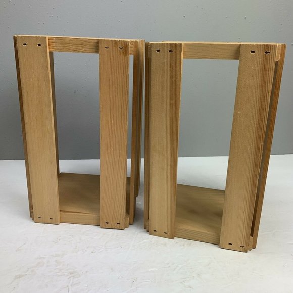 Napa Valley Wood CD Storage Box Crate Lot of 2 Wooden Pair Organizer Movie Game - Picture 10 of 10